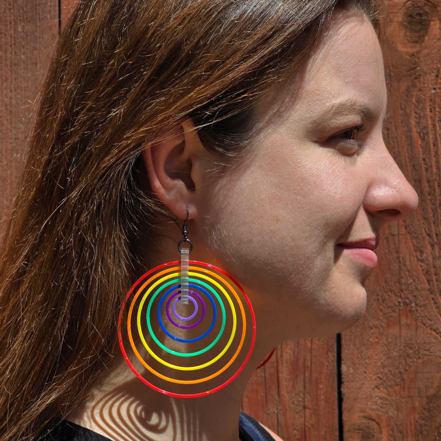 Rainbow 7 hoop earrings