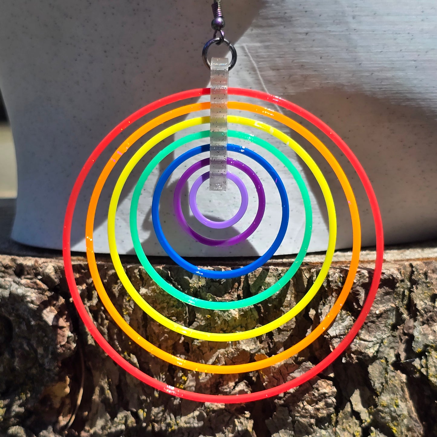Rainbow 7 hoop earrings
