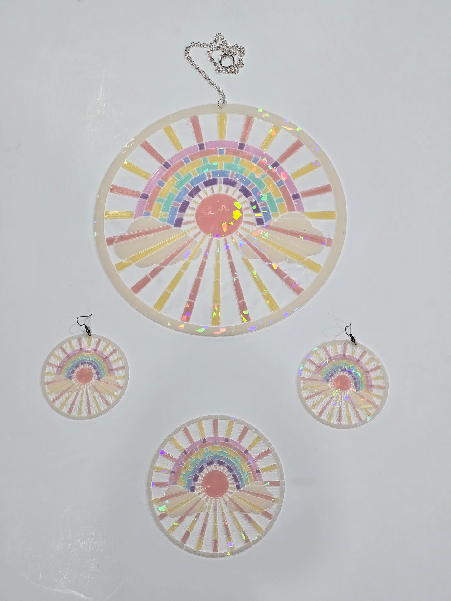 Applique, Earrings, Suncatcher - Rainbow Version